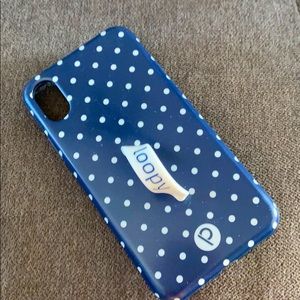 Loopy Case, navy dots for IPhone XS